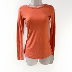 Ya Los Angeles Top Coral V Neck Cotton Rayon Size Small